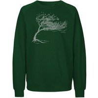 Peaces.bio - handbedruckte Biomode Bio Damen-Sweatshirt Loose Fit Windy Tree