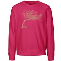 Peaces.bio - handbedruckte Biomode Bio Damen-Sweatshirt Loose Fit Windy Tree