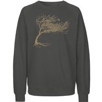 Peaces.bio - handbedruckte Biomode Bio Damen-Sweatshirt Loose Fit Windy Tree