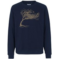 Peaces.bio - handbedruckte Biomode Bio Damen-Sweatshirt Loose Fit Windy Tree