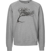Peaces.bio - handbedruckte Biomode Bio Damen-Sweatshirt Loose Fit Windy Tree
