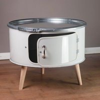 Lockengelöt Betty mit Tür - Couchtisch aus einem Hamburger Ölfass Lockengelöt Betty mit Tür - Couchtisch aus einem Hamburger Ölfass