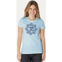 Peaces.bio - handbedruckte Biomode Bio-Damen-T-Shirt "Classic Om"