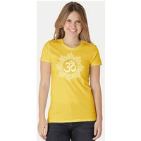 Peaces.bio - handbedruckte Biomode Bio-Damen-T-Shirt "Classic Om"