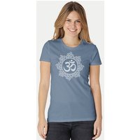 Peaces.bio - handbedruckte Biomode Bio-Damen-T-Shirt "Classic Om"