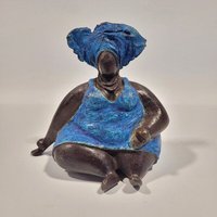 Moogoo Creative Africa Bronze-Skulptur "Dicke Madame" versch. Modelle und Farben Unikat Upcycling