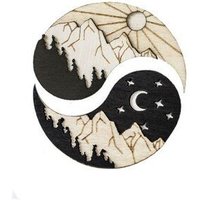 BeWooden Broschen aus Holz für Paare | Mode Schmuck | Tag und Nacht