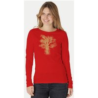 Peaces.bio - handbedruckte Biomode Bio-Damen-Langarmshirt Chestnut