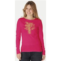 Peaces.bio - handbedruckte Biomode Bio-Damen-Langarmshirt Chestnut