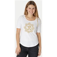 Peaces.bio - handbedruckte Biomode Damen Halbarm-Shirt Classic Om