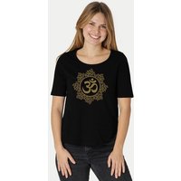 Peaces.bio - handbedruckte Biomode Damen Halbarm-Shirt Classic Om