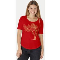 Peaces.bio - handbedruckte Biomode Damen Halbarm-Shirt Fancy Tree
