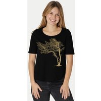 Peaces.bio - handbedruckte Biomode Damen Halbarm-Shirt Fancy Tree