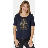 Peaces.bio - handbedruckte Biomode Damen Halbarm-Shirt Ganesha