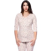 Milchshake Lounge- und Pyjama Umstands- und Stillshirt V-Neck 3/4 Arm aus Bio Baumwolle