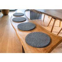 naturling Filz Stuhlkissen rund 35cm aus 100% Schurwolle