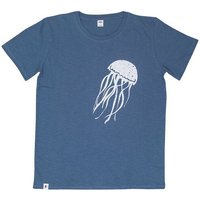 päfjes Qualle Jellyfish - Männer T-Shirt - Fair gehandelt aus Baumwolle Bio - Slub Blau