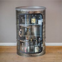 Lockengelöt Hausbar Vitrine aus einem Hamburger Ölfass. Lockengelöt Hausbar Vitrine aus einem Hamburger Ölfass.