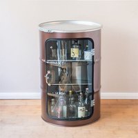 Lockengelöt Hausbar Vitrine aus einem Hamburger Ölfass. Lockengelöt Hausbar Vitrine aus einem Hamburger Ölfass.