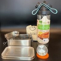 JN JuNiki's Sparset: JuNiki´s® Edelstahl Lunchbox + Würstchen® Trinkverschluss