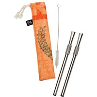 Rice&Carry RICE & CARRY 2 Edelstahl-Strohhalme plus Bürste in Tasche