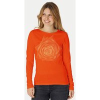 Peaces.bio - handbedruckte Biomode Bio-Damen-Langarmshirt Rose