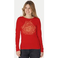 Peaces.bio - handbedruckte Biomode Bio-Damen-Langarmshirt Rose