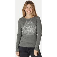 Peaces.bio - handbedruckte Biomode Bio-Damen-Langarmshirt Rose