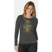 Peaces.bio - handbedruckte Biomode Bio-Damen-Langarmshirt Ganesha