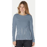 Peaces.bio - handbedruckte Biomode Bio-Damen-Langarmshirt Gräservielfalt