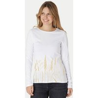 Peaces.bio - handbedruckte Biomode Bio-Damen-Langarmshirt Gräservielfalt