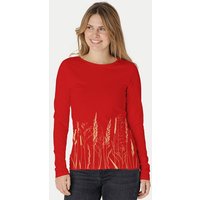 Peaces.bio - handbedruckte Biomode Bio-Damen-Langarmshirt Gräservielfalt
