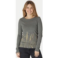 Peaces.bio - handbedruckte Biomode Bio-Damen-Langarmshirt Gräservielfalt