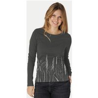 Peaces.bio - handbedruckte Biomode Bio-Damen-Langarmshirt Gräservielfalt