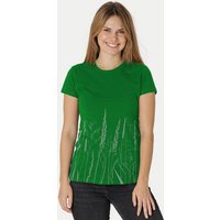Peaces.bio - handbedruckte Biomode Damen Fit T-Shirt Gräservielfalt