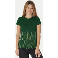 Peaces.bio - handbedruckte Biomode Damen Fit T-Shirt Gräservielfalt