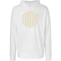 Peaces.bio - handbedruckte Biomode Damen Jersey-Hoodie Die Blume des Lebens