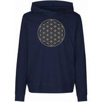 Peaces.bio - handbedruckte Biomode Damen Jersey-Hoodie Die Blume des Lebens
