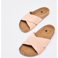 NINE TO FIVE #clota - bequeme Pantolette aus recyceltem Canvas mit Naturlatex-Fussbett und Kork