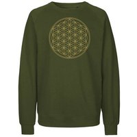 Peaces.bio - handbedruckte Biomode Bio Herren Sweatshirt Die Blume des Lebens