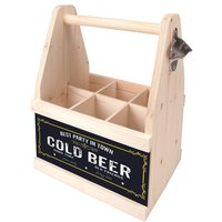Contento Beer Caddy Flaschenträger mit Flaschenöffner für 6 Flaschen