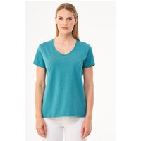ORGANICATION Damen Basic T-Shirt aus Bio-Baumwolle mit V-Ausschnitt