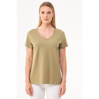 ORGANICATION Damen Basic T-Shirt aus Bio-Baumwolle mit V-Ausschnitt
