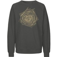 Peaces.bio - handbedruckte Biomode Bio Damen Sweatshirt Loose Fit Rose