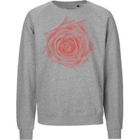 Peaces.bio - handbedruckte Biomode Bio Damen Sweatshirt Loose Fit Rose