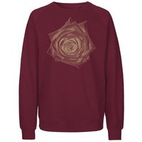 Peaces.bio - handbedruckte Biomode Bio Damen Sweatshirt Loose Fit Rose
