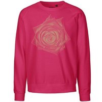 Peaces.bio - handbedruckte Biomode Bio Damen Sweatshirt Loose Fit Rose