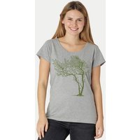Peaces.bio - handbedruckte Biomode Bio-Damen-Loosefit-T-Shirt Fancy Tree