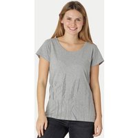 Peaces.bio - handbedruckte Biomode Bio-Damen-Loosefit-T-Shirt Gräservielfalt