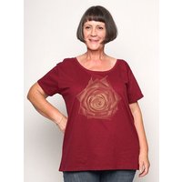 Peaces.bio - handbedruckte Biomode Bio-Damen-Loosefit-T-Shirt Rose
